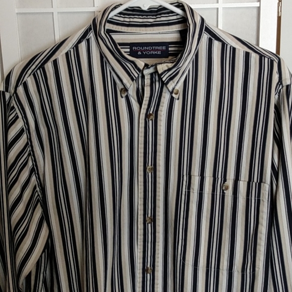 Roundtree & Yorke Other - Roundtree & Yorke Mens Classic Fit Striped Button Down Shirt Size M